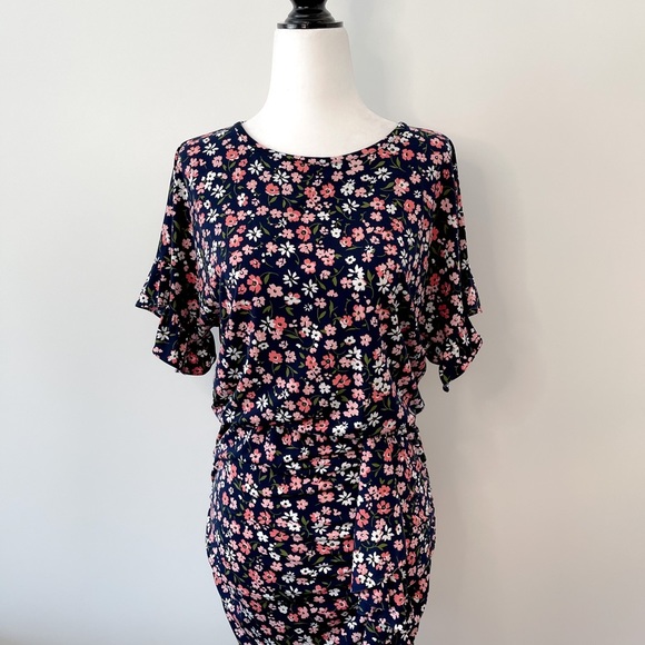 Michael Kors Floral Matte Jersey Ruffled Dress Size XS - Picture 9 of 12